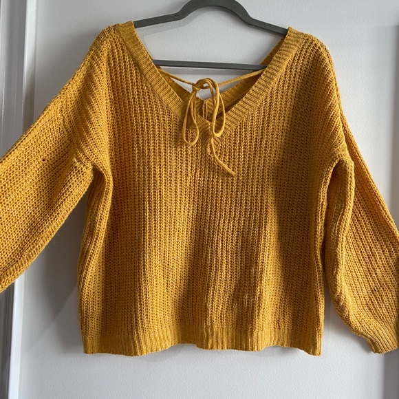 Dropped Shoulder V-neck Sweater - Picture 2 of 3